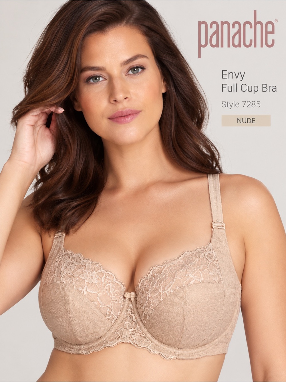 Panache Envy 7285 Full Cup Lace Underwire Bra Nude 40DD NWT